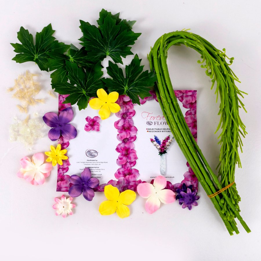 "Delicate Delectable Delphinium" Forever Flowerz Collection Content