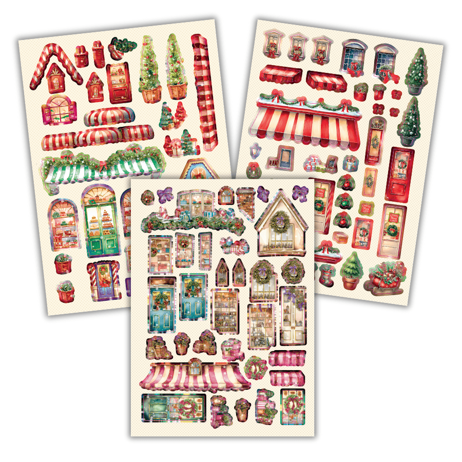 Cute Christmas Village Card Making Kit x 24 Cards