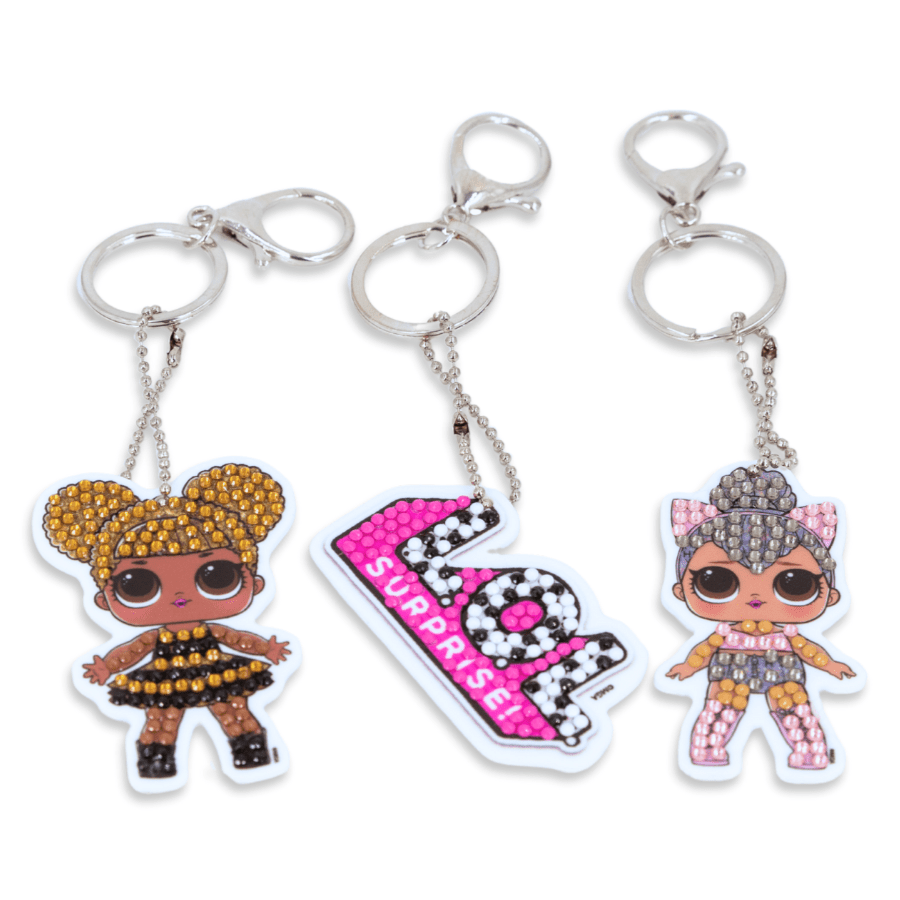 "Kitty Queen & Queen Bee" Crystal Art Keyring Kit