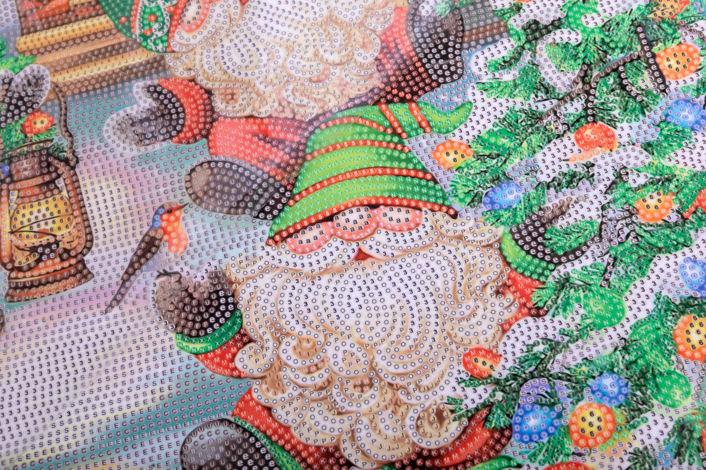 3 Christmas Gnomes Crystal Art Scroll Kit closeup2