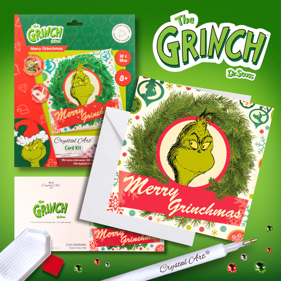 Merry Grinchmas Crystal Art Card 18x18cm
