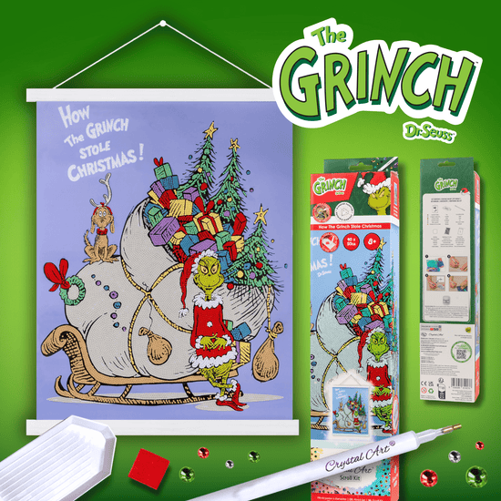 How The Grinch Stole Christmas Crystal Art Scroll Kit 40x50cm