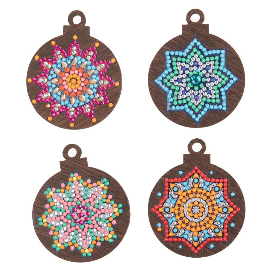 Mandala Mayhem Festive Hanging Decorations Crystal Art Set of 8