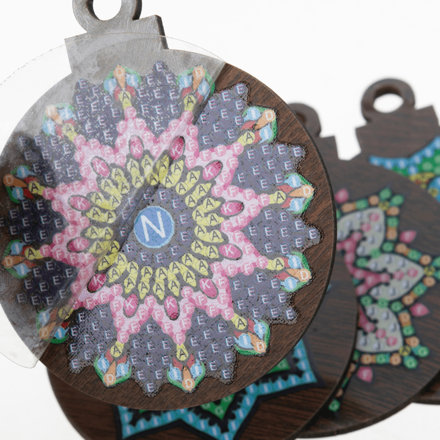 Mandala Mayhem Festive Hanging Decorations Crystal Art Set of 8