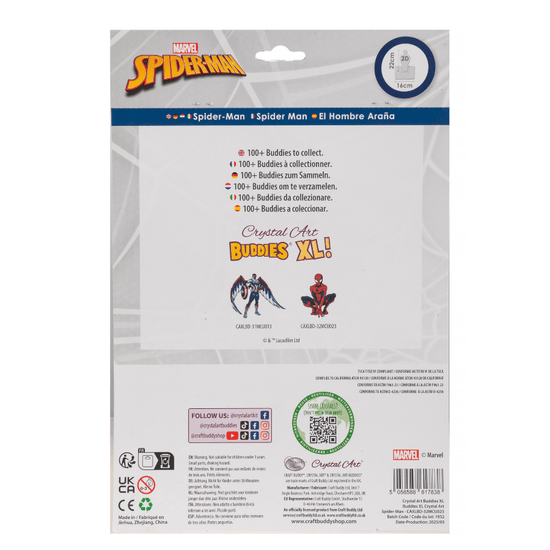 Spiderman Crystal Art Buddies XL MARVEL pack back