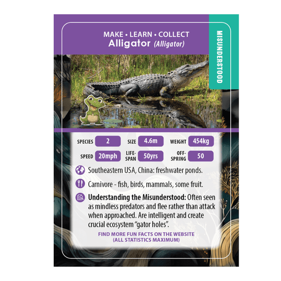 Load image into Gallery viewer, Alligator Crystal Art Wildlife Buddies educard front

