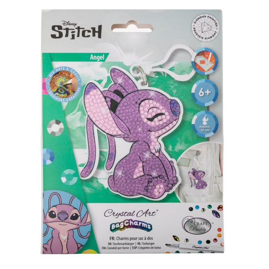 "Angel" Crystal Art Backpack Charm Kit Disney Front Packaging