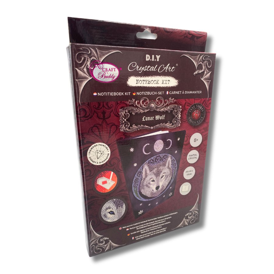 Anne Stokes Lunar Wolf Notebook Crystal Kit pack