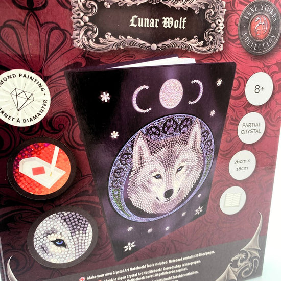 Anne Stokes Lunar Wolf Notebook Crystal Kit pack2