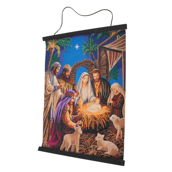 Birth of Christ Crystal Art Scroll Kit 40x50 4