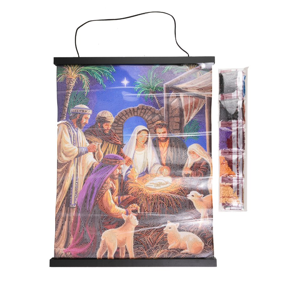 Birth of Christ Crystal Art Scroll Kit 40x50 5