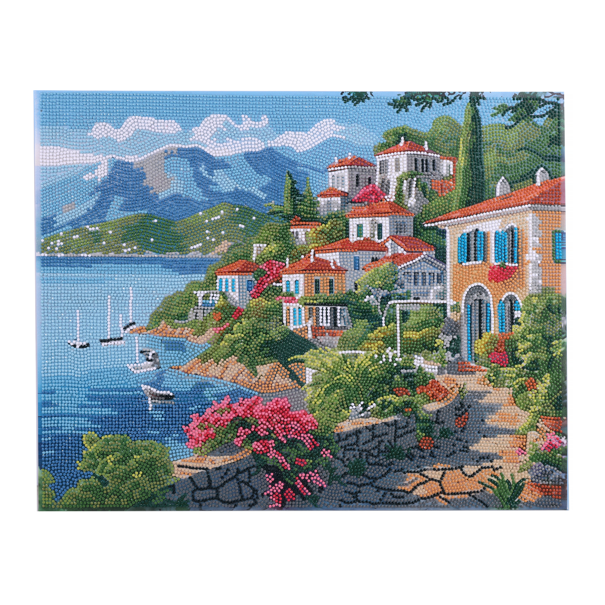 Blossoms & Blue Waters Crystal Art Canvas Kit 50x40cm