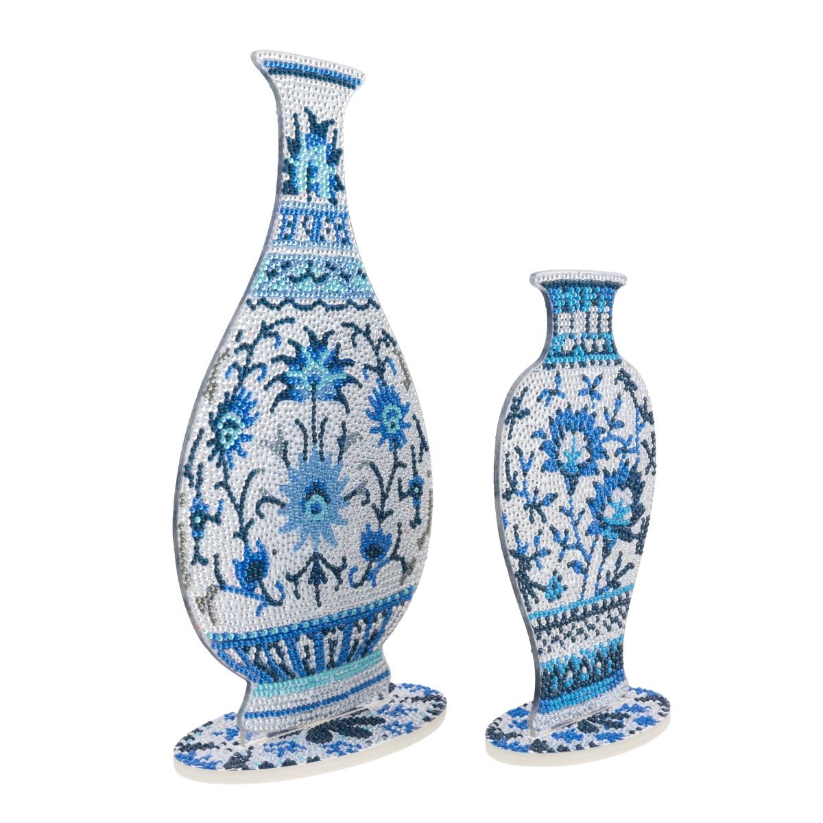 Blue vases diamond art decoration side