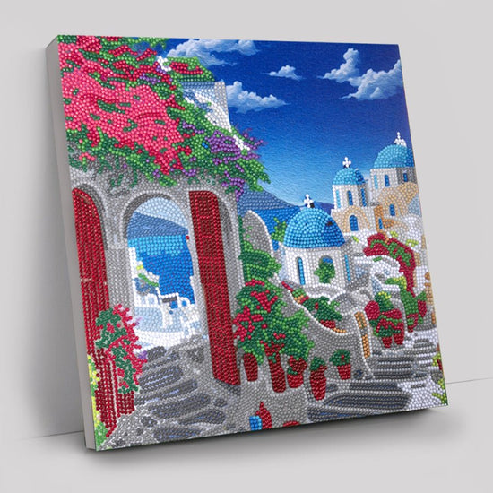 "Blue House View" Crystal Art Canvas Kit 30x30cm