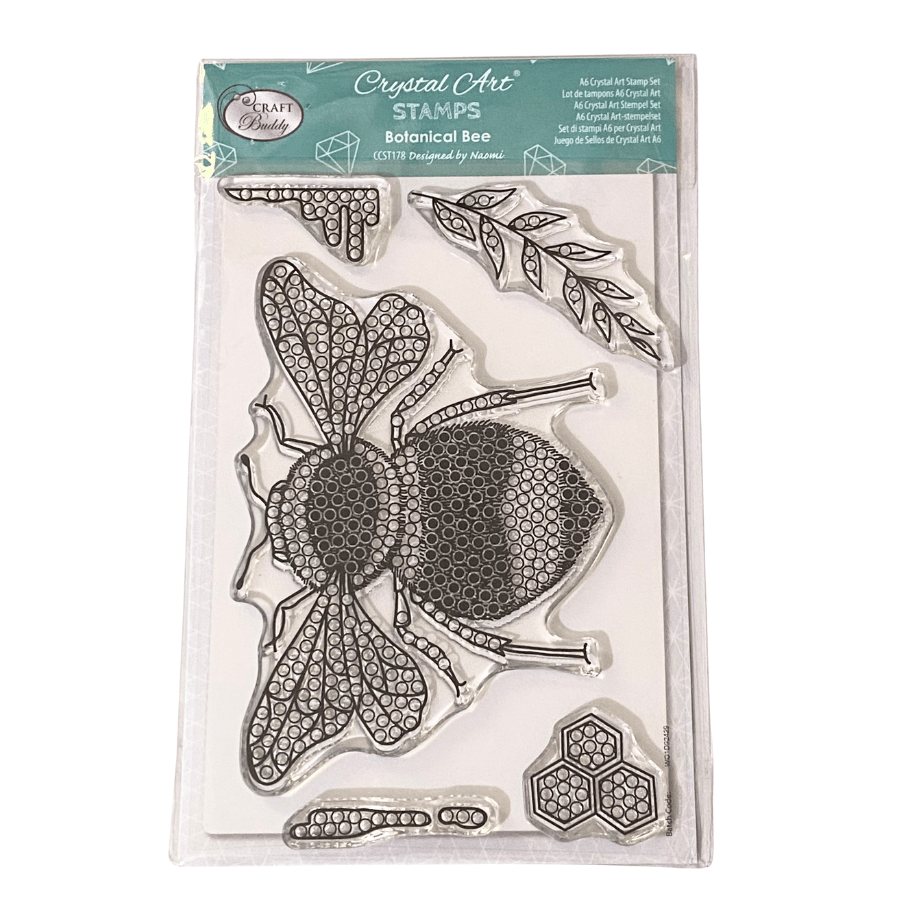 Botanical Bee Crystal Art A6 Stamp Set 1