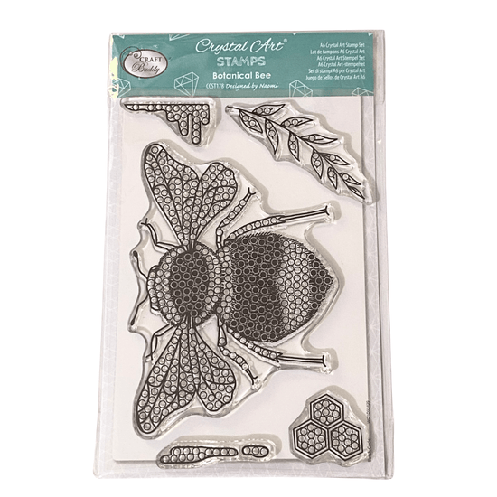 Botanical Bee Crystal Art A6 Stamp Set 1