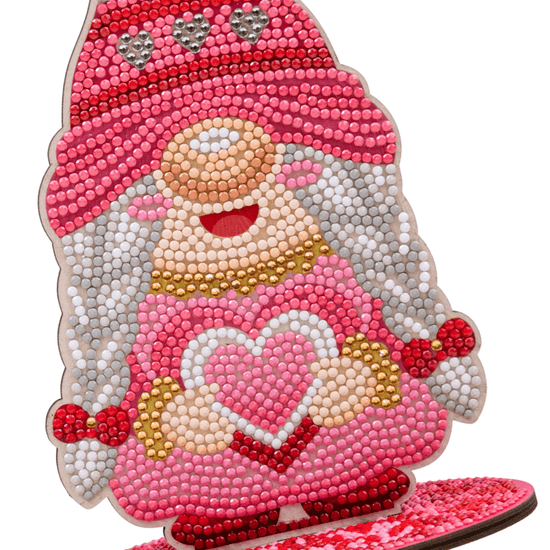 CA-MDF-065 Crystal Art Wooden Decoration Gnomes in Love female