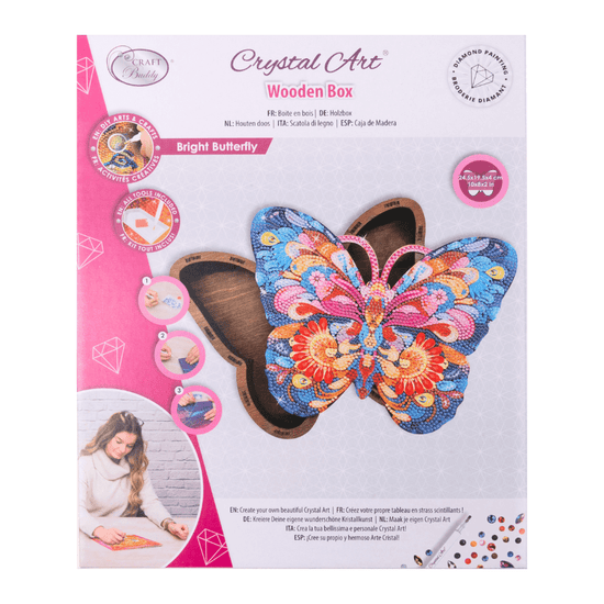 CA-MDF-070 Bright Butterfly Crystal Art Shaped Box Kit 10