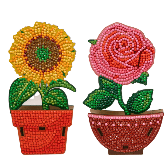 Load image into Gallery viewer, CA-WD010 Crystal Art Flower Vases Wooden Decoration Kit Set 9
