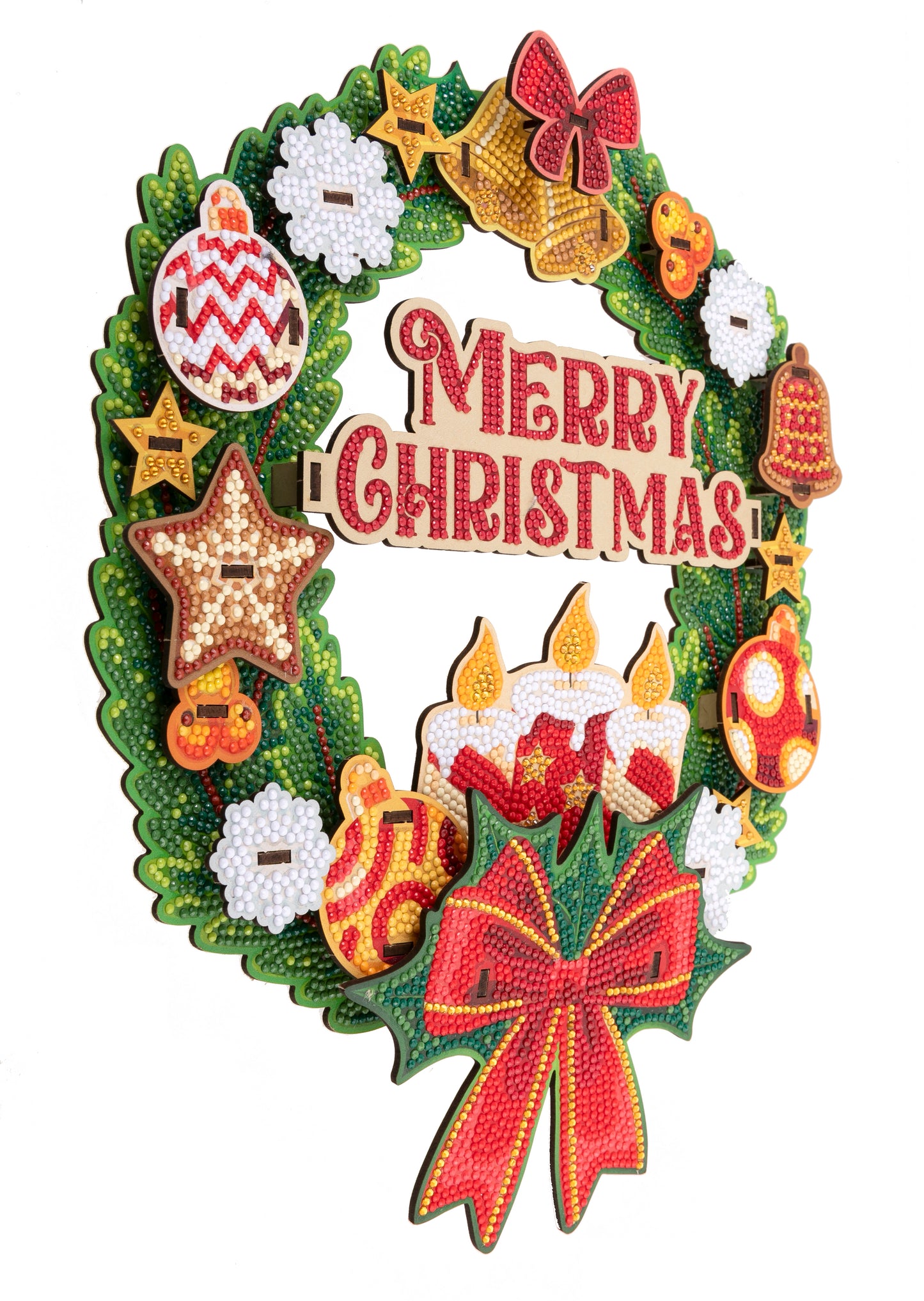 "Merry Christmas" Crystal Art 3D Wreath Kit