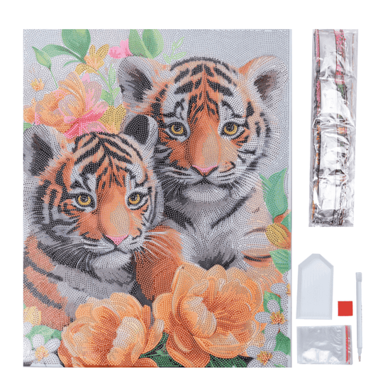 Load image into Gallery viewer, CAK-A231L Tigers Crystal Art Canvas Kit 40x50cm 4
