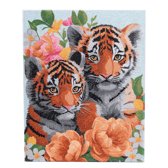 Load image into Gallery viewer, CAK-A231L Tigers Crystal Art Canvas Kit 40x50cm 5
