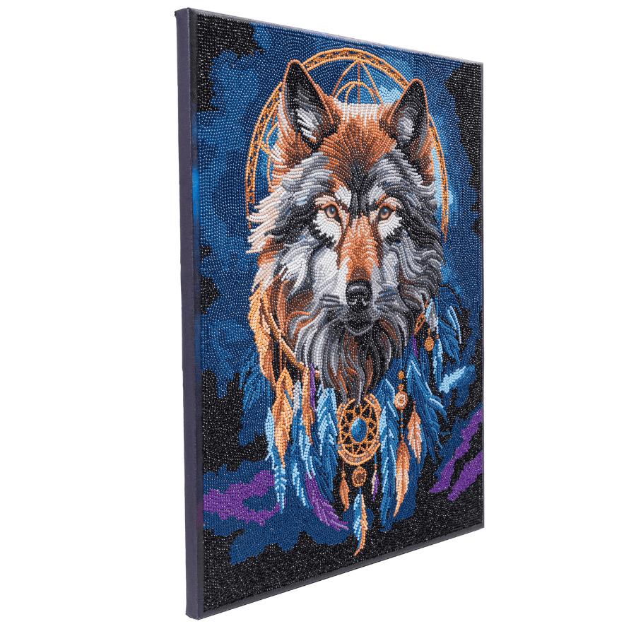 CAK-A236L Enchanted Wolf Crystal Art Canvas 40x50 angler