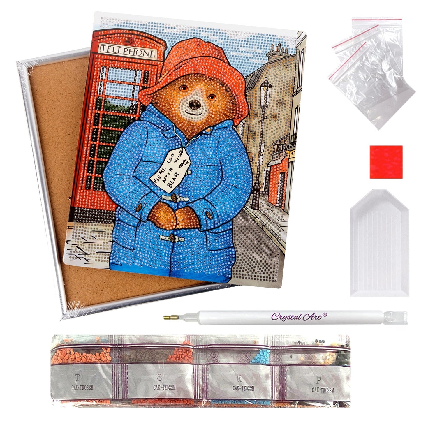 "Taking A Stroll" Paddington Bear Crystal Art Framed Kit 21x25cm