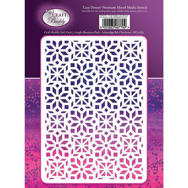 Craft Buddy Lace Dream A5 Premium Mixed Media Stencil - CBST18