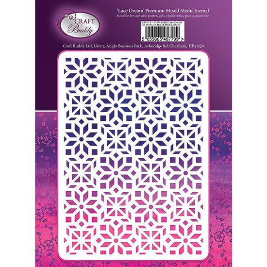 Craft Buddy Lace Dream A5 Premium Mixed Media Stencil - CBST18