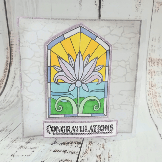 Load image into Gallery viewer, CCST148 A6 Stamp Set Stained Glass Window Floral Radiance 2
