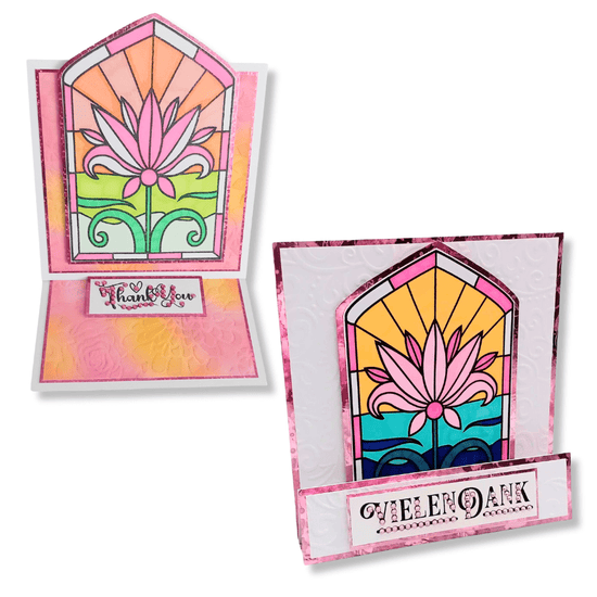 Load image into Gallery viewer, CCST148 A6 Stamp Set Stained Glass Window Floral Radiance 6
