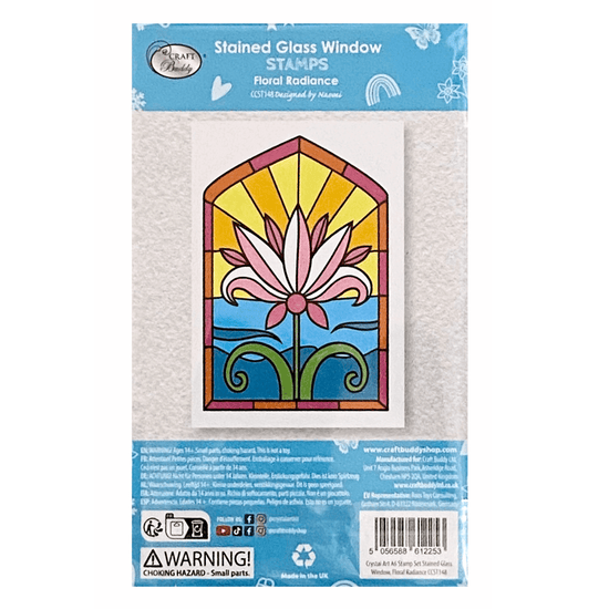Load image into Gallery viewer, CCST148 A6 Stamp Set Stained Glass Window Floral Radiance 7
