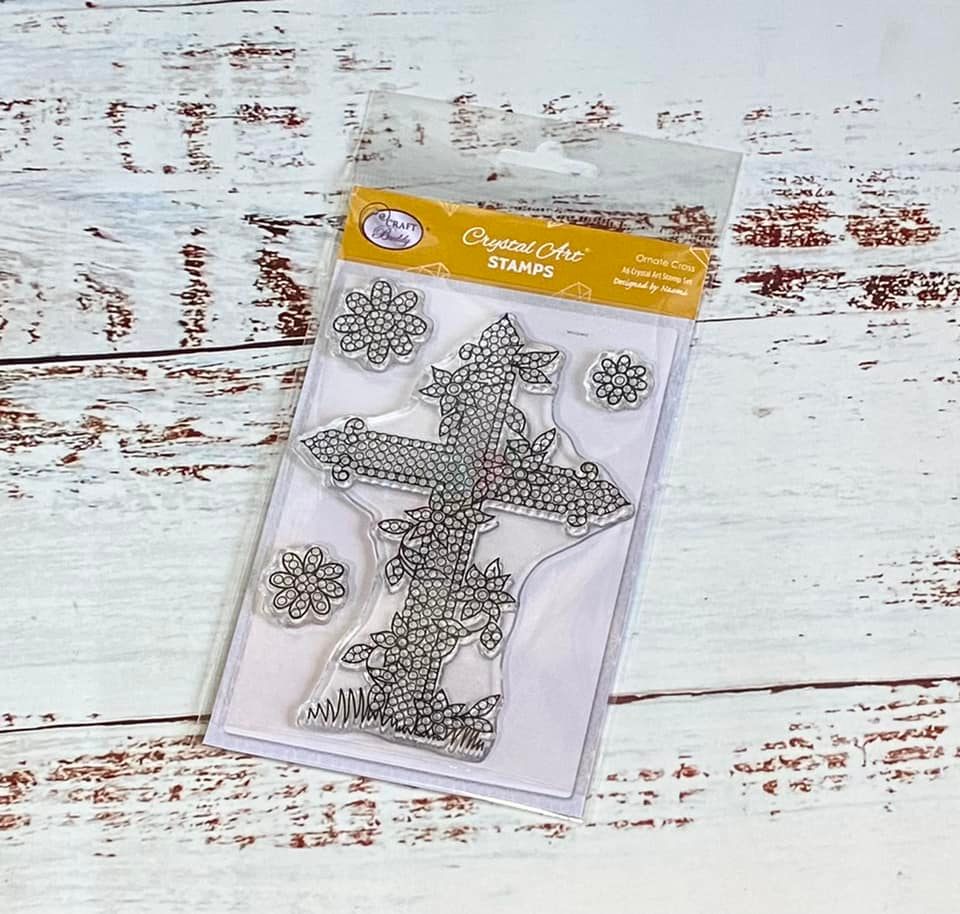 Craft Buddy Crystal Art Ornate Cross A6 Stamp Set