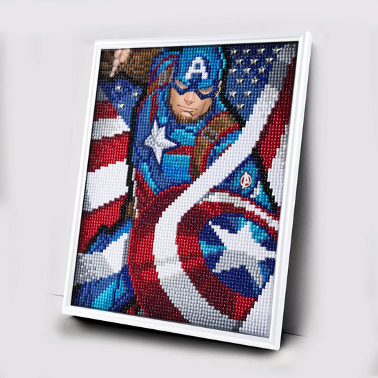 "Captain America" Crystal Art Framed Picture Kit 21x25m