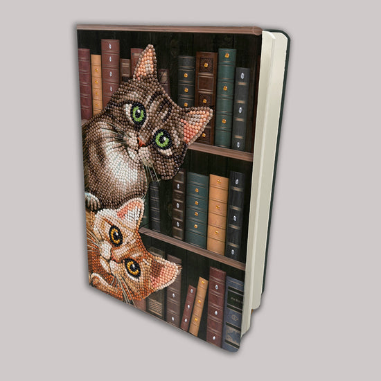 Cats In The Library Crystal Art Notebook