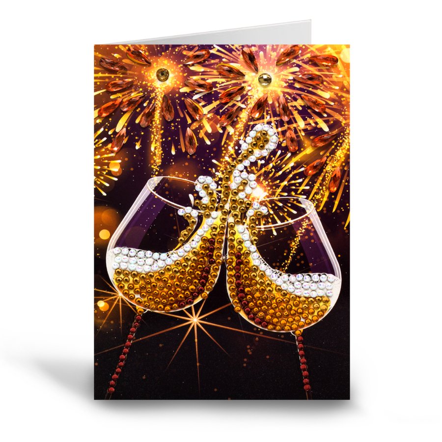 "Champagne Celebration" Crystal Art Card 10x15cm