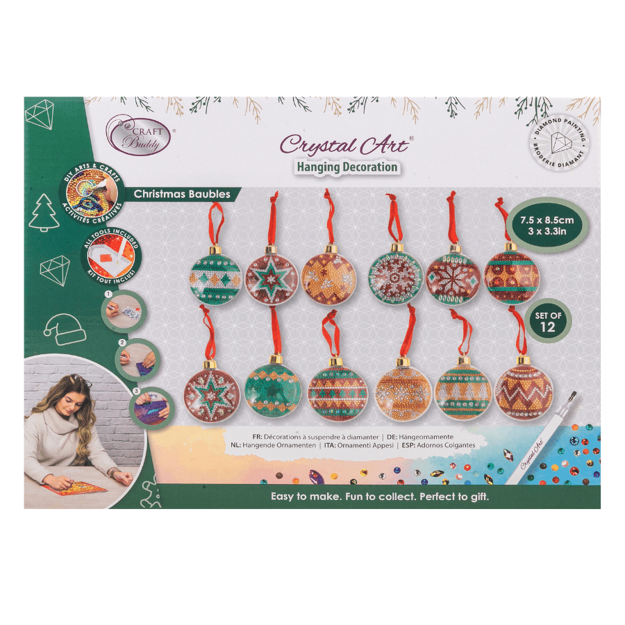 Christmas Baubles Crystal Art Hanging Decorations 6
