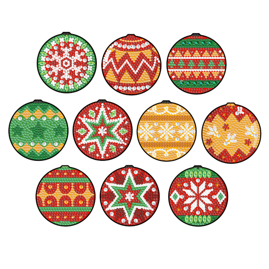 Christmas Baubles Crystal Art Hanging Decorations 7