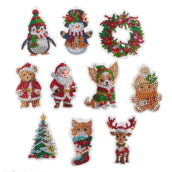 Christmas Gift Bag Tag Crystal Art Set 