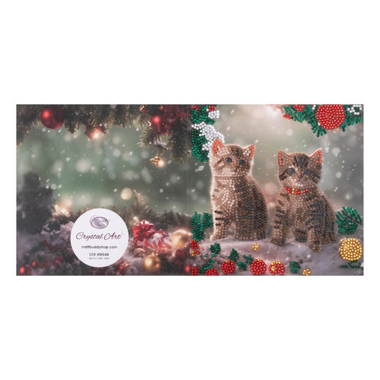 Christmas Kittens Crystal Art Card 18x18cm 5