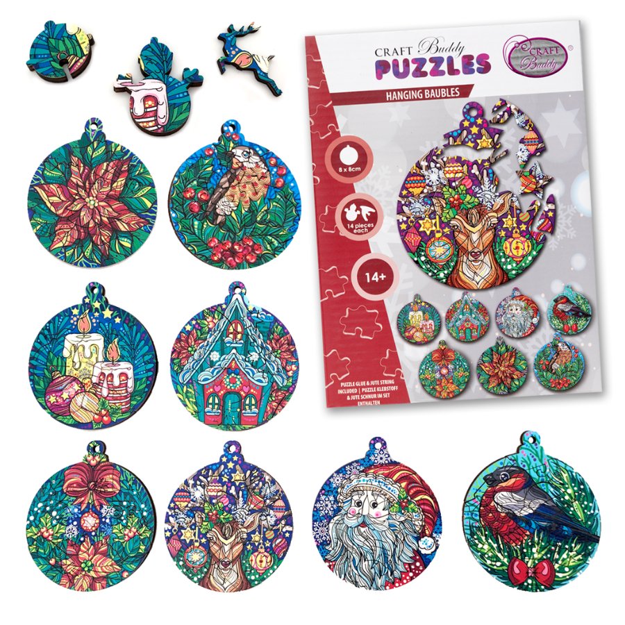 Christmas Laser Cut Puzzle Baubles Kit1