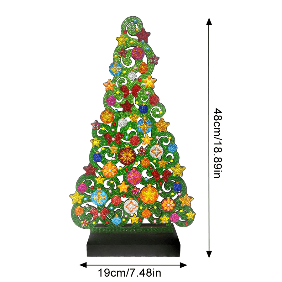 Christmas Tree Crystal Art Wooden Decoration dimensions