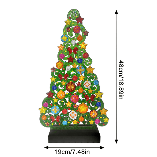 Christmas Tree Crystal Art Wooden Decoration dimensions