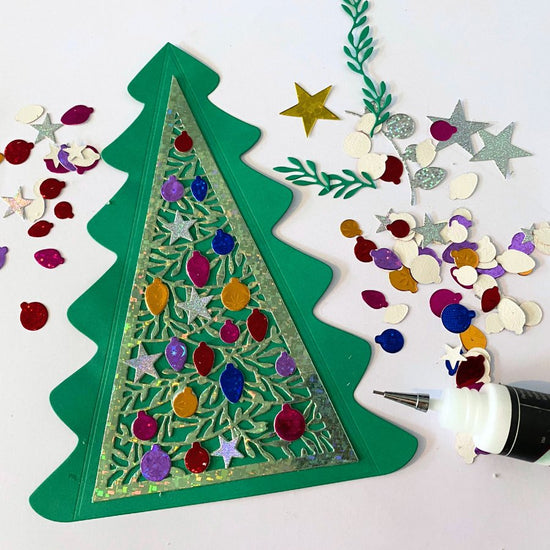 Christmas Tree Gift Box Lantern Die Set making