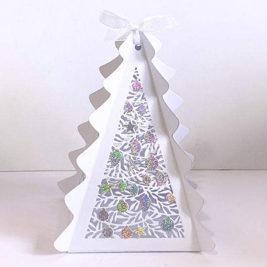 Christmas Tree Gift Box Lantern Die Set white