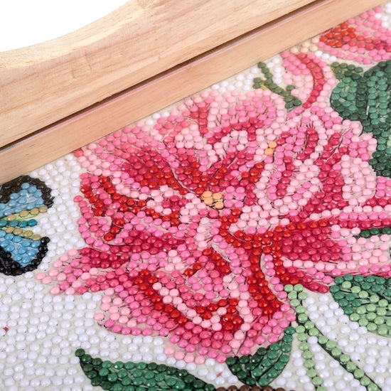 "Floral" Crystal Art MDF Tray - 35cm x 25cm Close Up