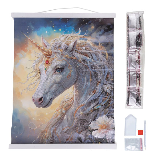 "Cosmic Unicorn" Crystal Art Scroll Kit 40x50cm