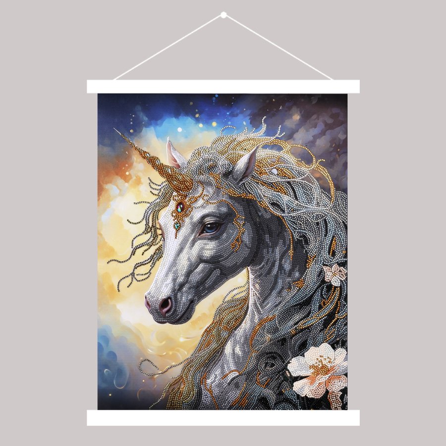 "Cosmic Unicorn" Crystal Art Scroll Kit 40x50cm