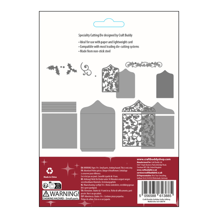 Craft Buddy Holiday Holly Gifting Wallet die set 5